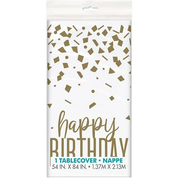 Unique - Gold Confetti Birthday Tablecover EA