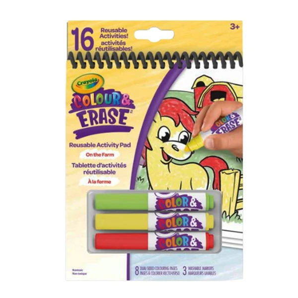 Crayola - Colour N Erase ON The Farm Reusable Activity Pad 1EA