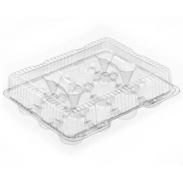 Parpak - 12 Cavity Cupcake Hinged Container 76EA