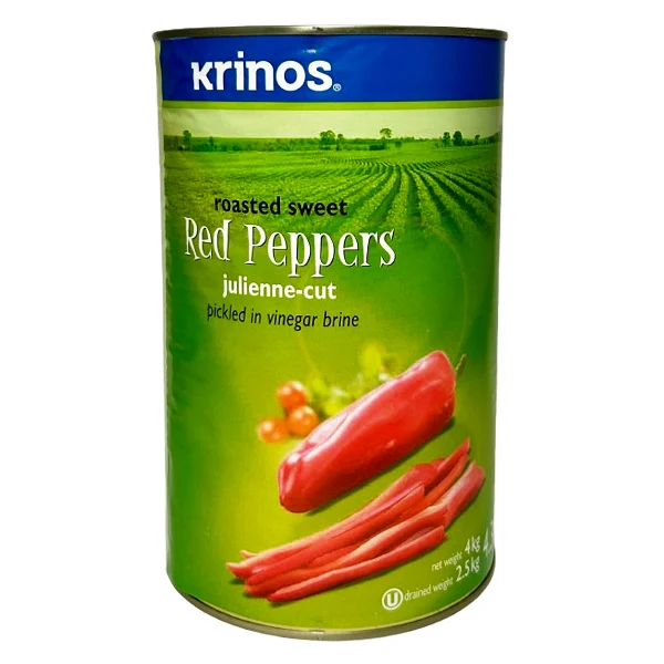 Krinos - Julienne Sweet Red Peppers 4KG