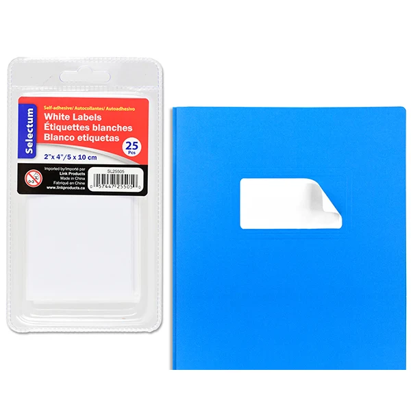 Selectum - White Self Adhesive Labels 2X4IN 25PK
