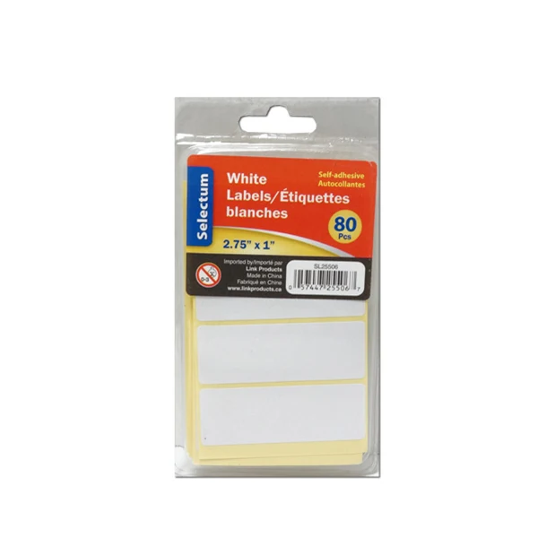 Selectum - White Self Adhesive Label 2.75x1IN 80PK