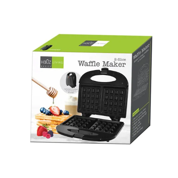 Hauz - Black 2 Slice Waffle Maker EA