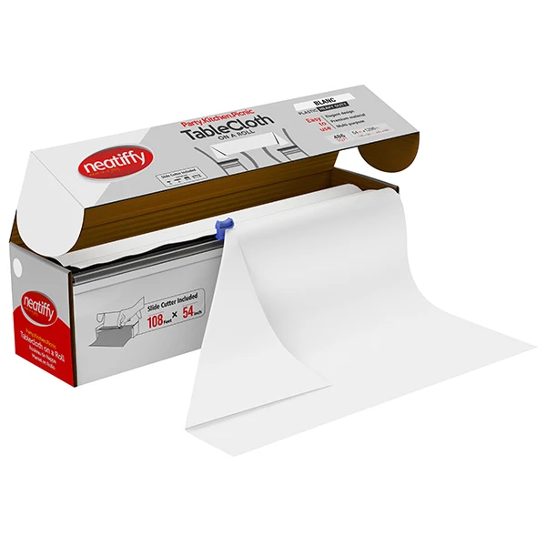 Neatiffy - White Tablecloth 54INx108FT 1ROLL