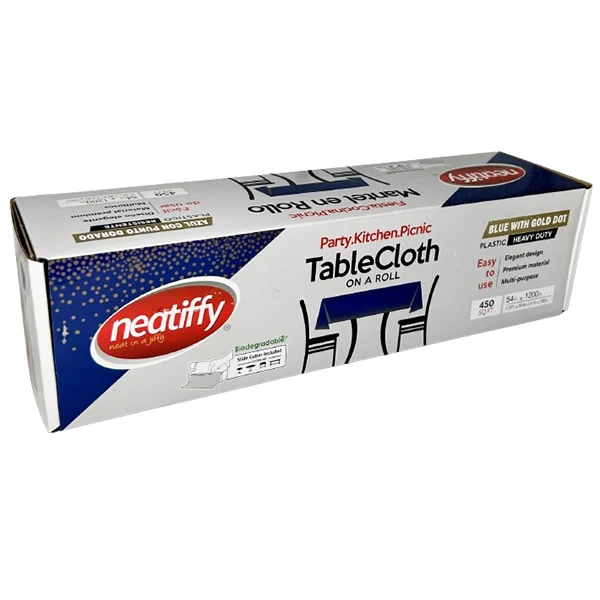 Neatiffy - Blue Gold Dot Tablecloth Roll 9x1