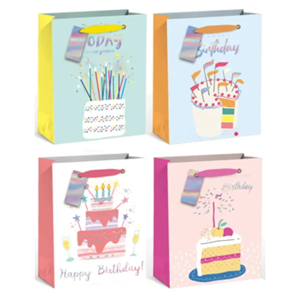 Epc - Birthday Cake Giftbag Large 4STYLES 12x1 Un