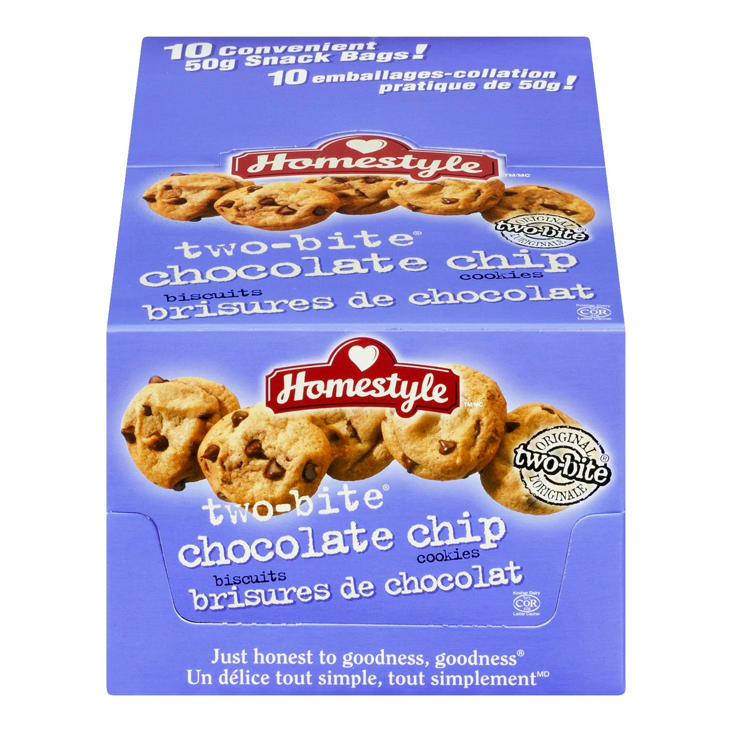 Homestyle - Two Bite Chocolate Chip Cookies 10x50 GR