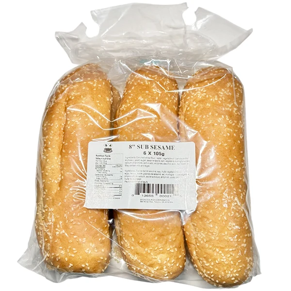 B&A Bakery - Sesame Sub Buns 8IN 6PCS