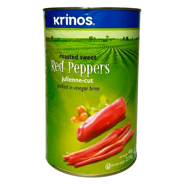 Krinos - Julienne Sweet Red Peppers 4x4 KG