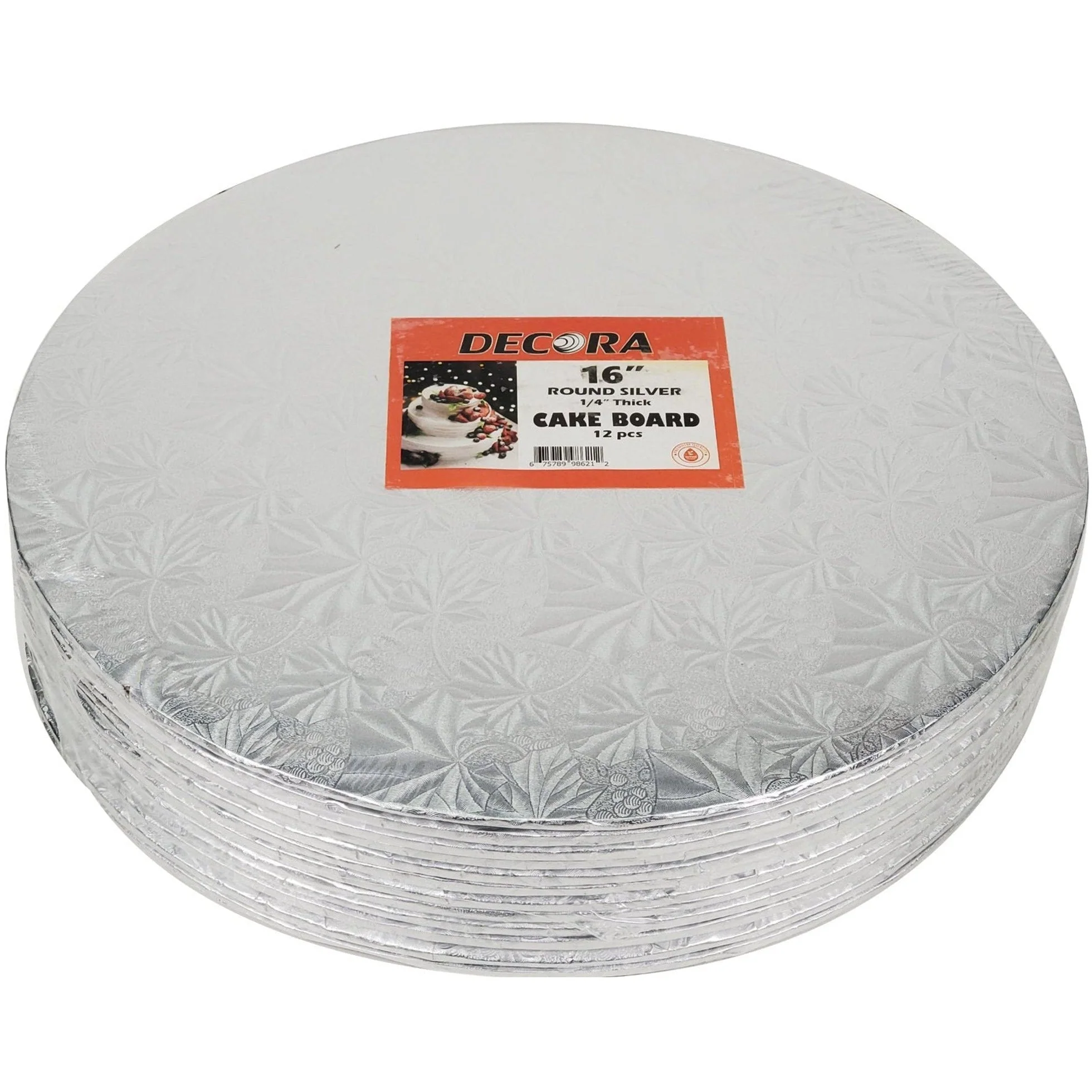 Enjay - Cake Board - Round - Silver - 16x1/4 — Case (12 CT)