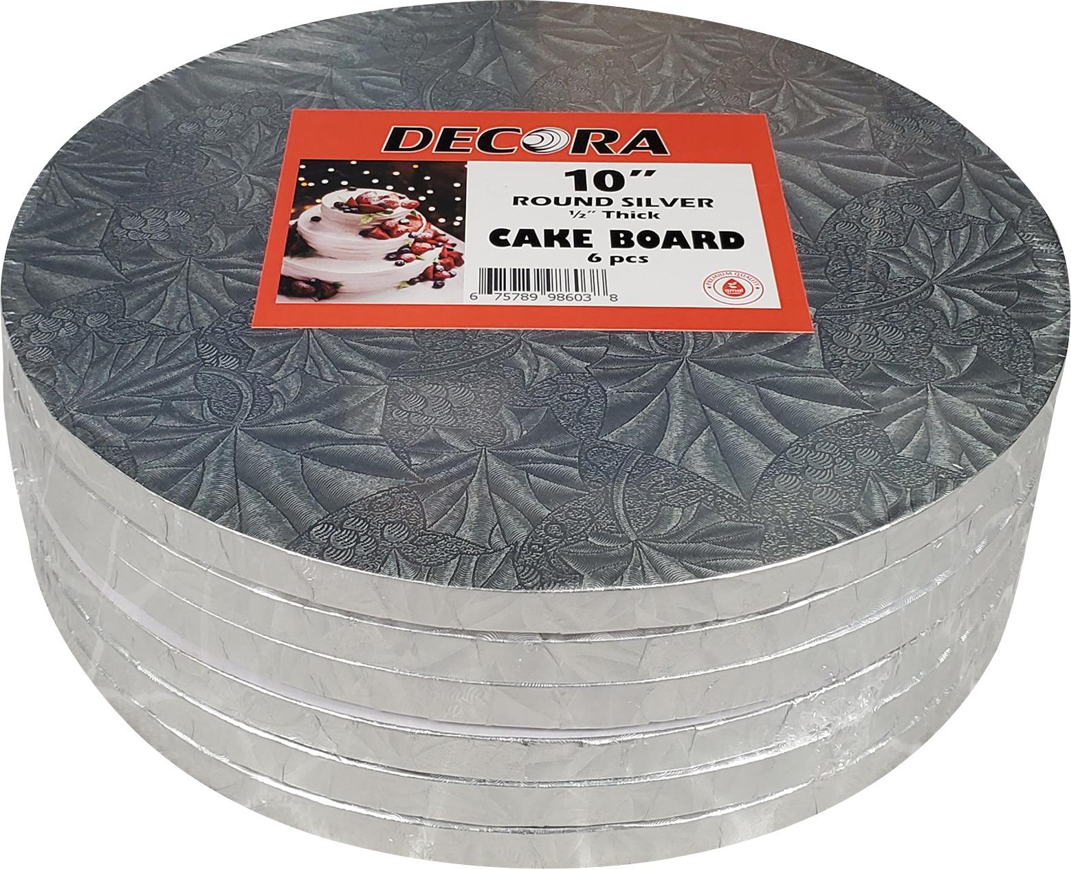 Decora - 10" 1/2" Round Cake Drum - Silver — Case (6 CT)