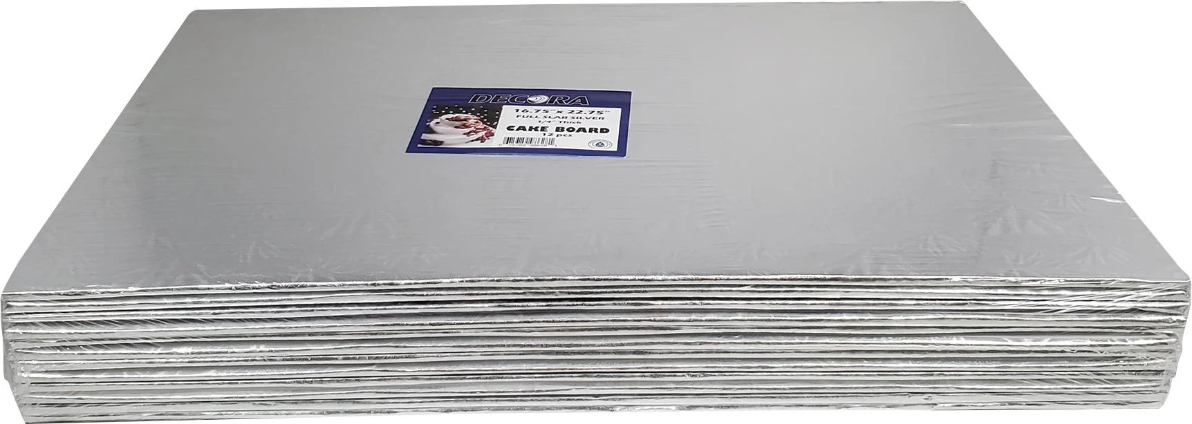 Decora Full Slab Silver Cake Boards - 16.75"x22.75" — Case (2 x 12 CT)