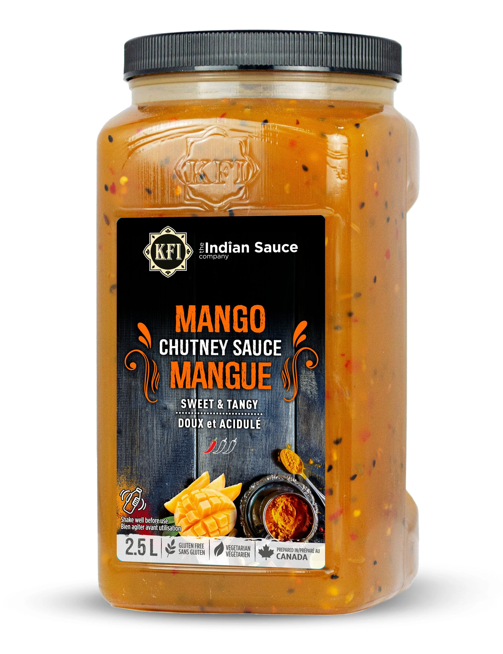 KFI - Mango Chutney Sauce - Sweet & Tangy — Case (2 x 2.5 L)