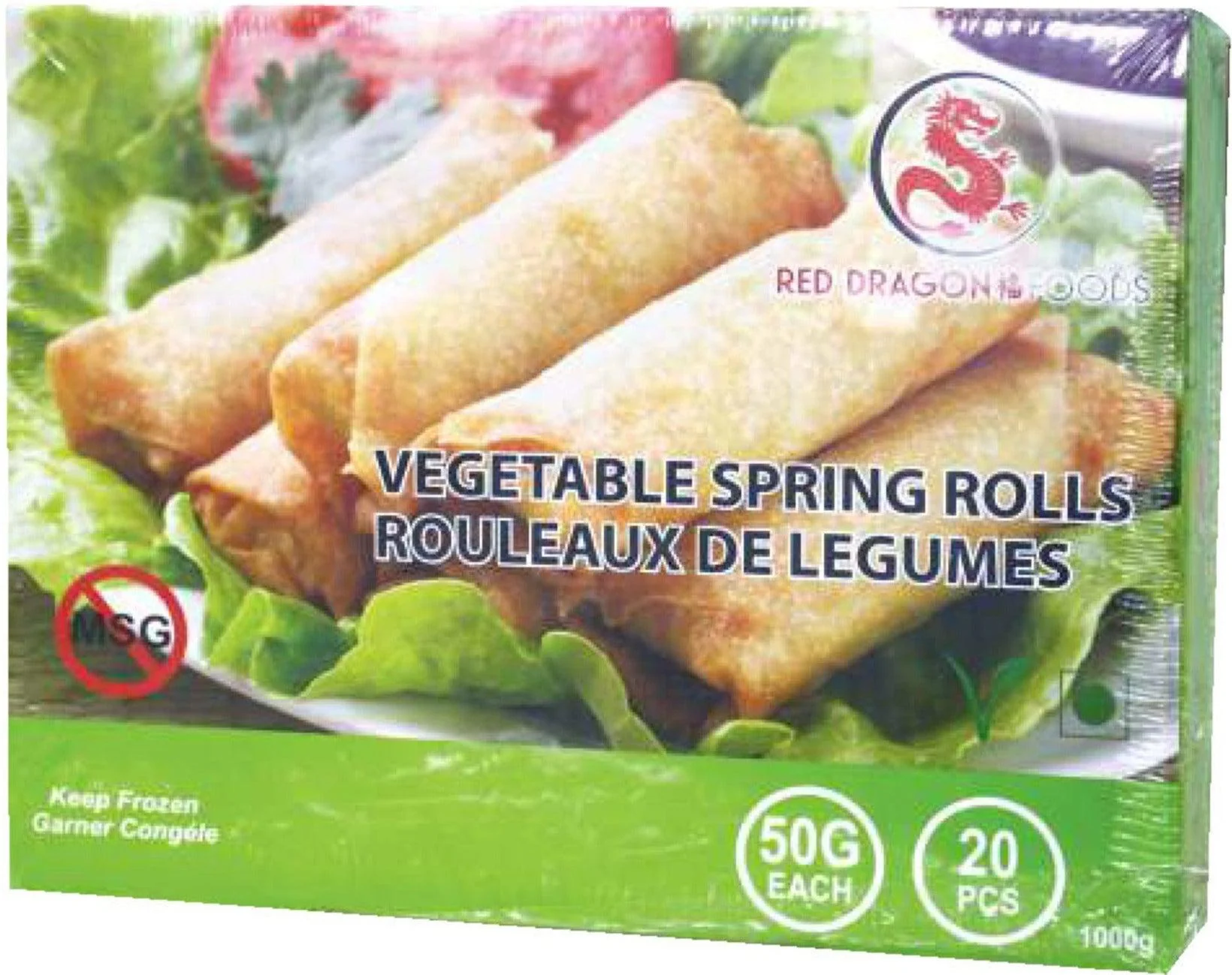 Red Dragon - Veggie Spring Roll (No MSG) - 50g — Case (10 x 20 x 50 G)