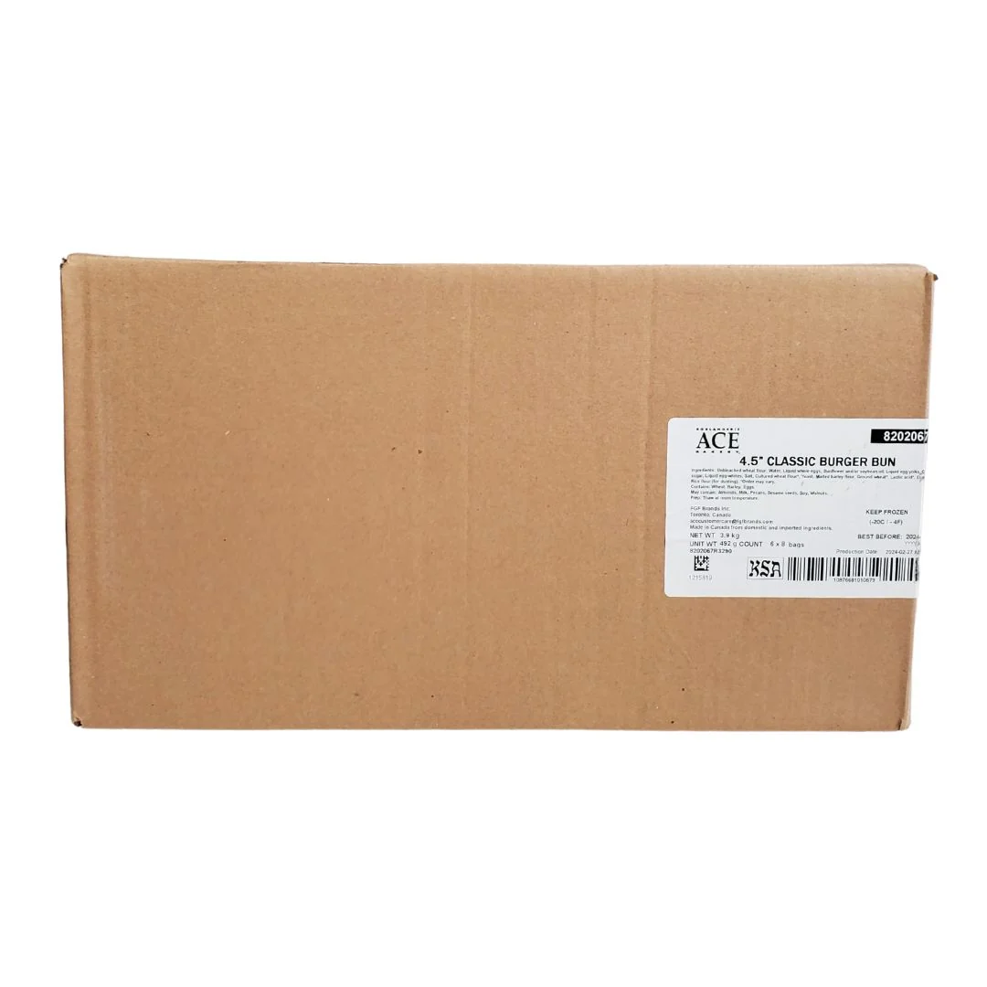 Ace - 4.5" Classic Burger Bun — Case (8 x 6 CT)