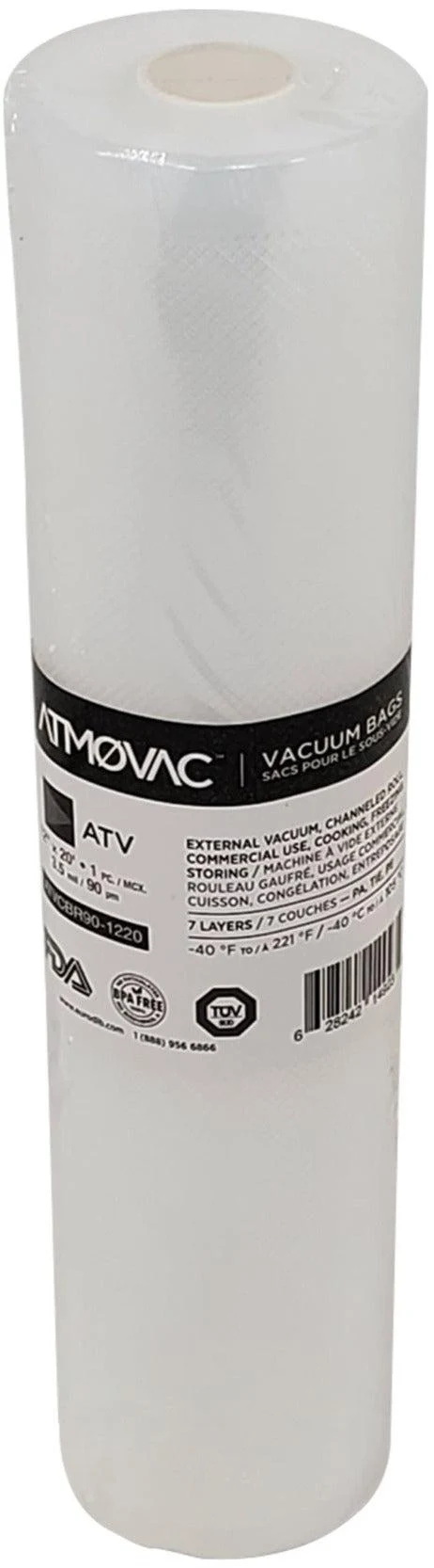 Atmovac - 12" x 20' - Channeled Vacuum Bag Roll — Case (2 CT)