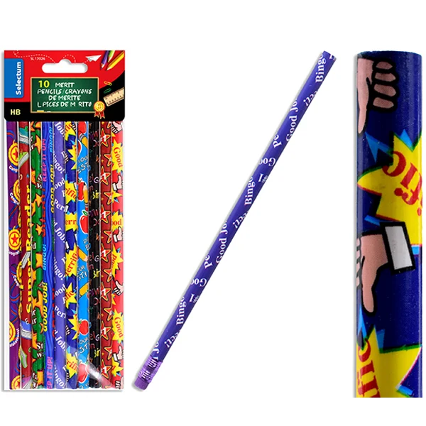 Selectum - 10PK Teacher Award Pencil-Hb W/Eraser Tops EA