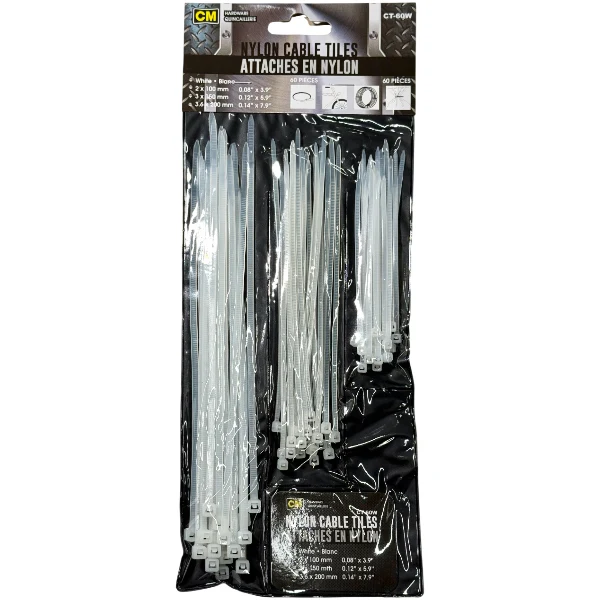 Chateau - 60pc Assorted Nylon Cable Ties EA
