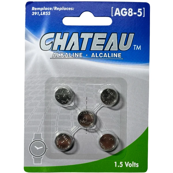 Chateau - 391 AG8-5 LR55 Watch Batteries 5EA