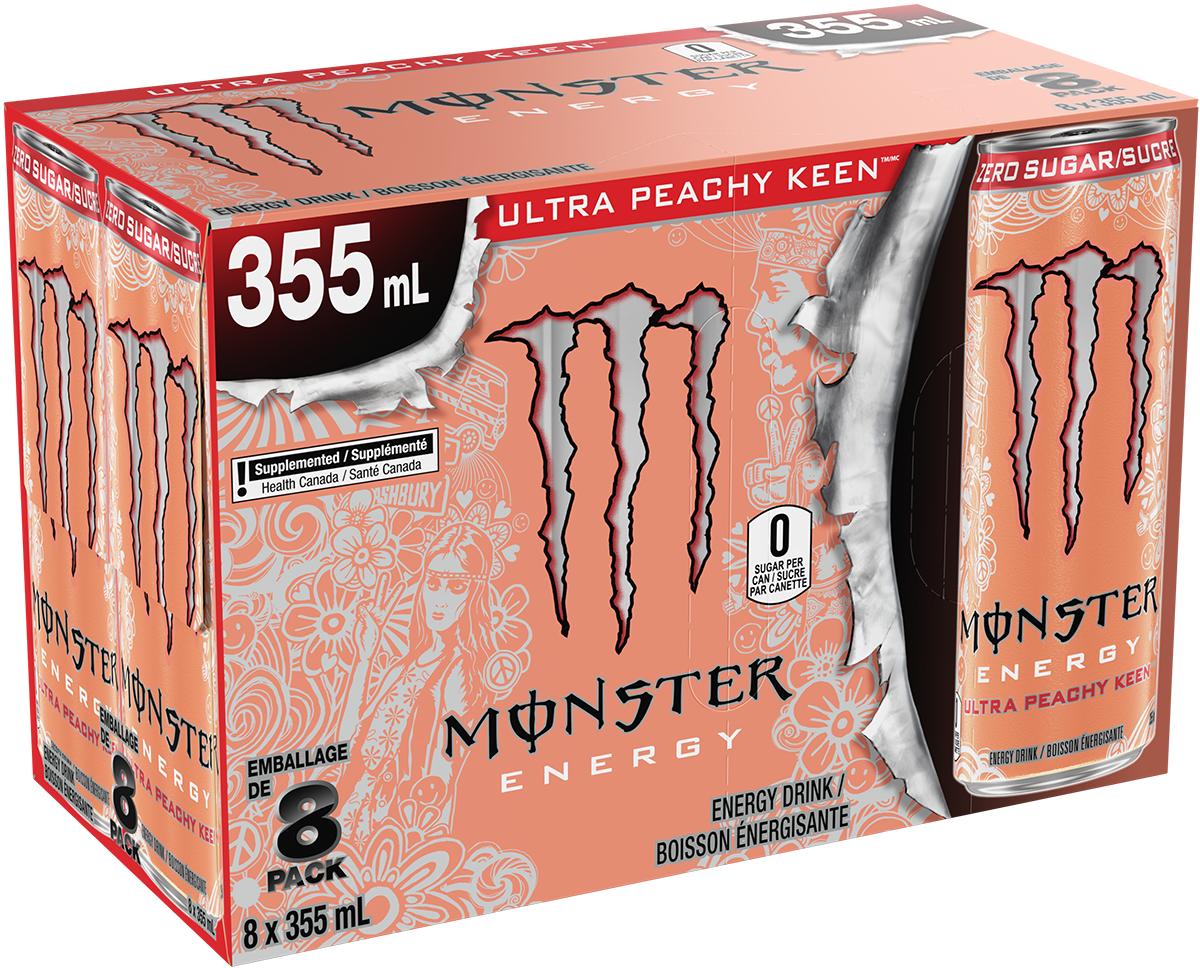 Monster Ultra Peachy Keen Energy Drink (Zero-Sugar) - 355mL