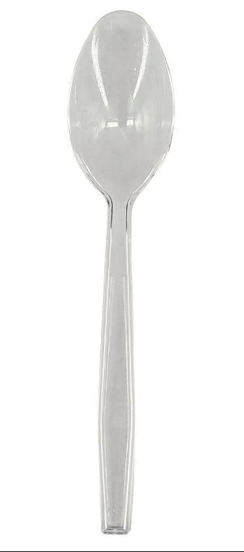 Value+ - Heavy - Plastic Tea Spoons - Clear - Retail Pack - RP3203 — Case (20 x 50 CT)