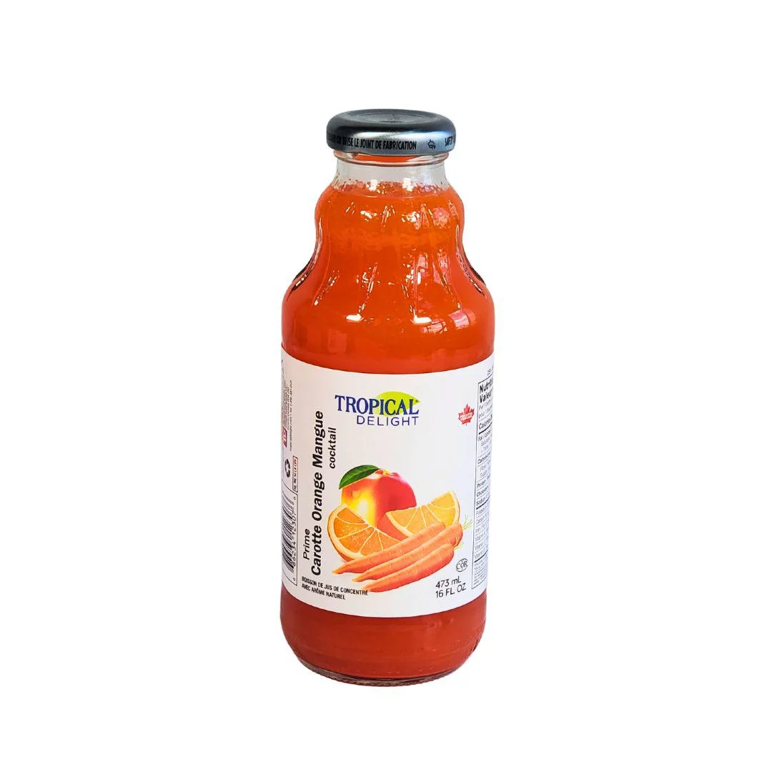 Tropical Delight - Juice - Carrot Orange & Mango - Bottles — Case (12 x 473 ML)