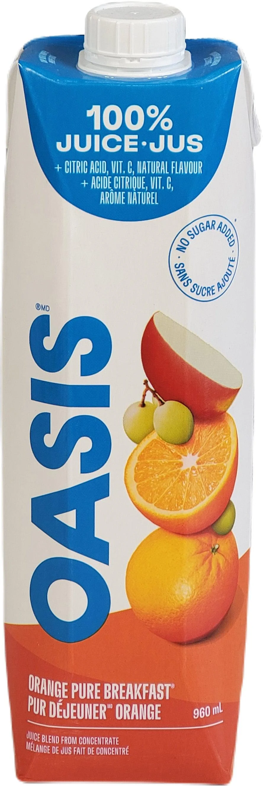 Oasis - Juice - Orange Pure Breakfast - Tetra — Case (12 x 960 ML)