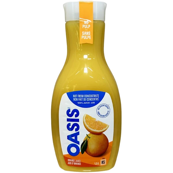 Oasis - Premium Orange Juice Without Pulp 8x1.5 LT