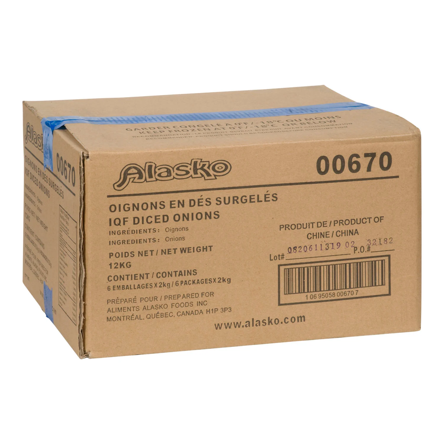 Alasko - Frozen Diced Onions 6x2KG