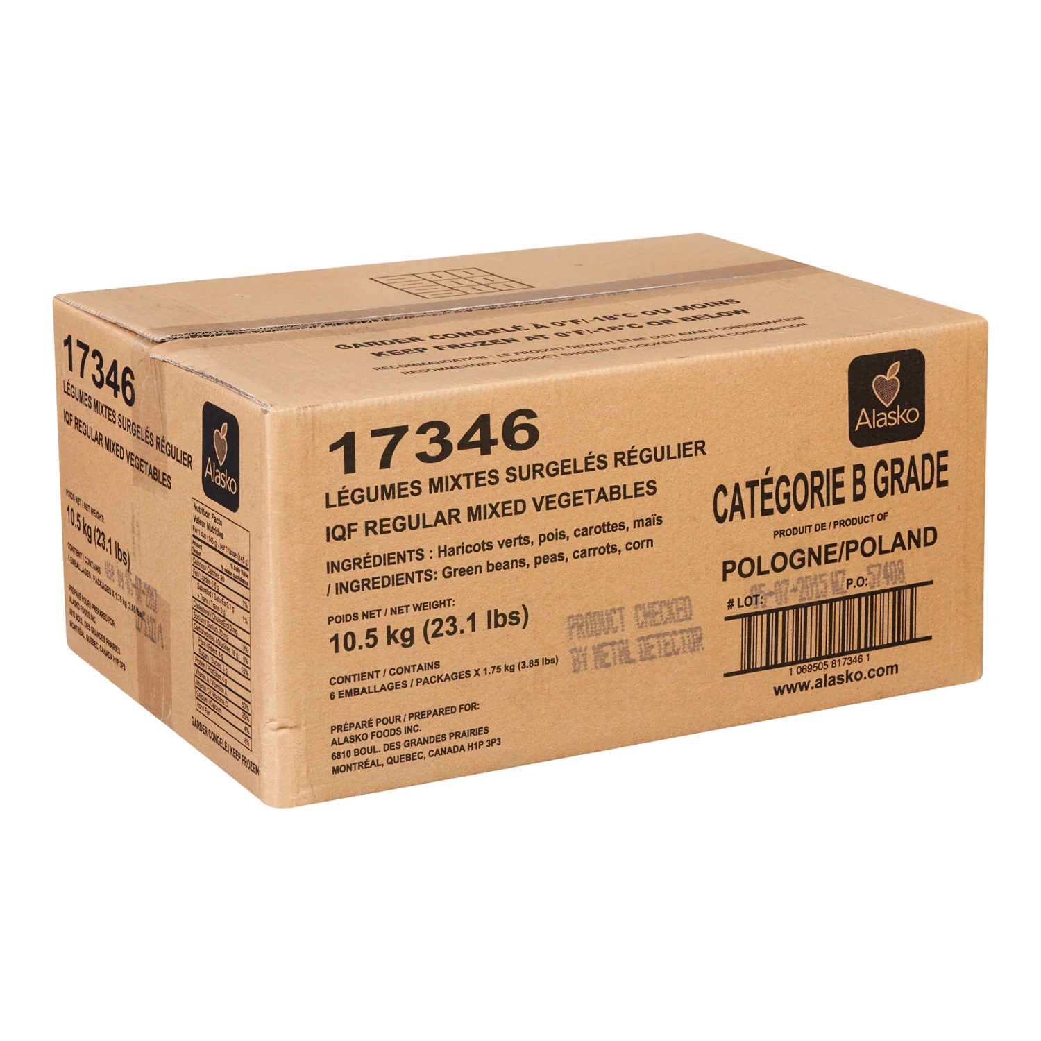 Alasko - Regular Mixed Vegetables 6x1.75 KG