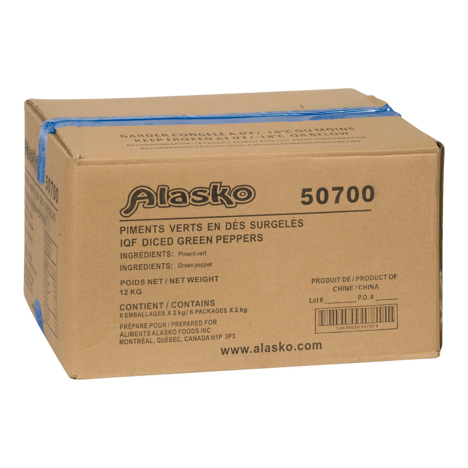 Alasko - Diced Green Peppers 6x2KG