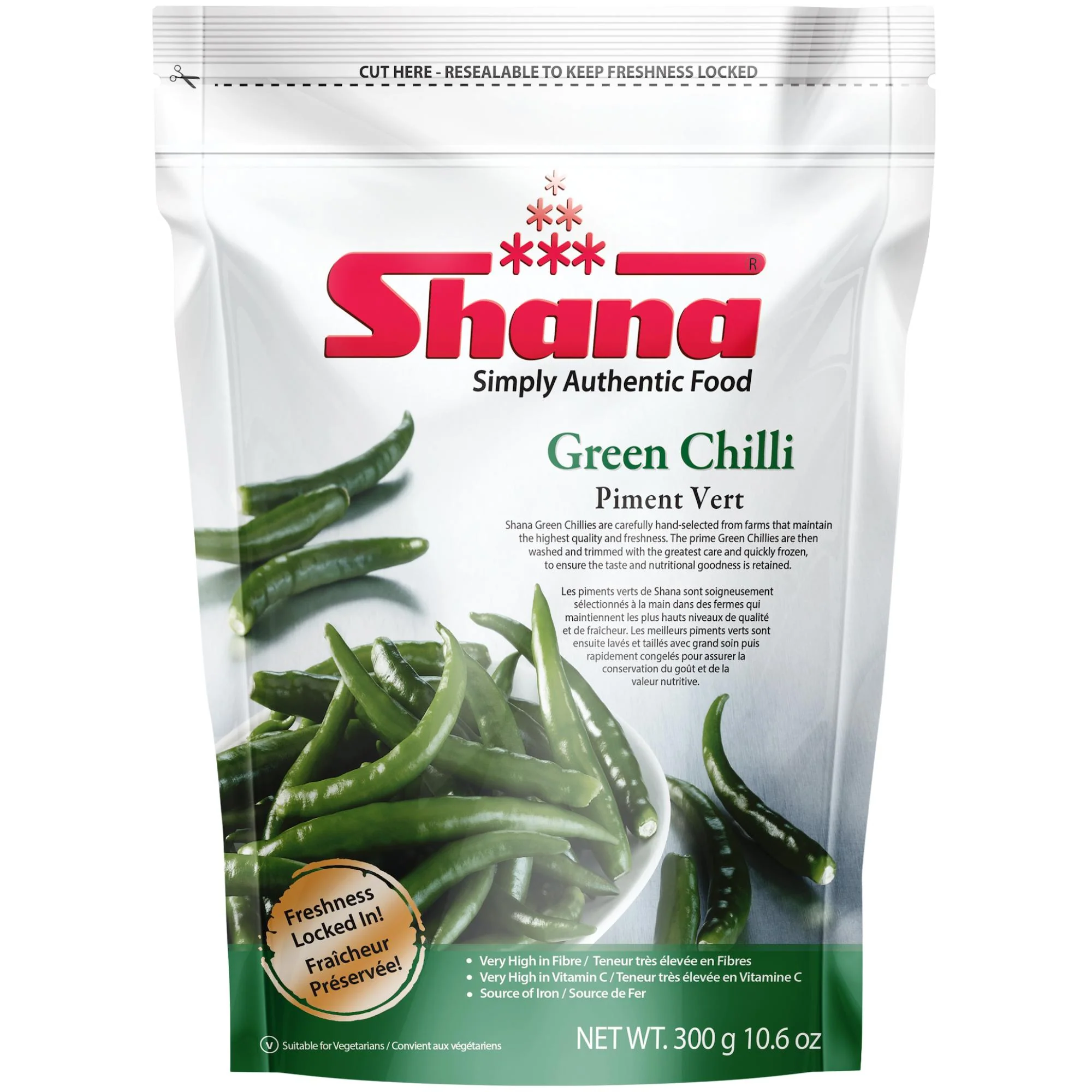 Shana - Green chilli - Frozen — Case (12 x 300 G)