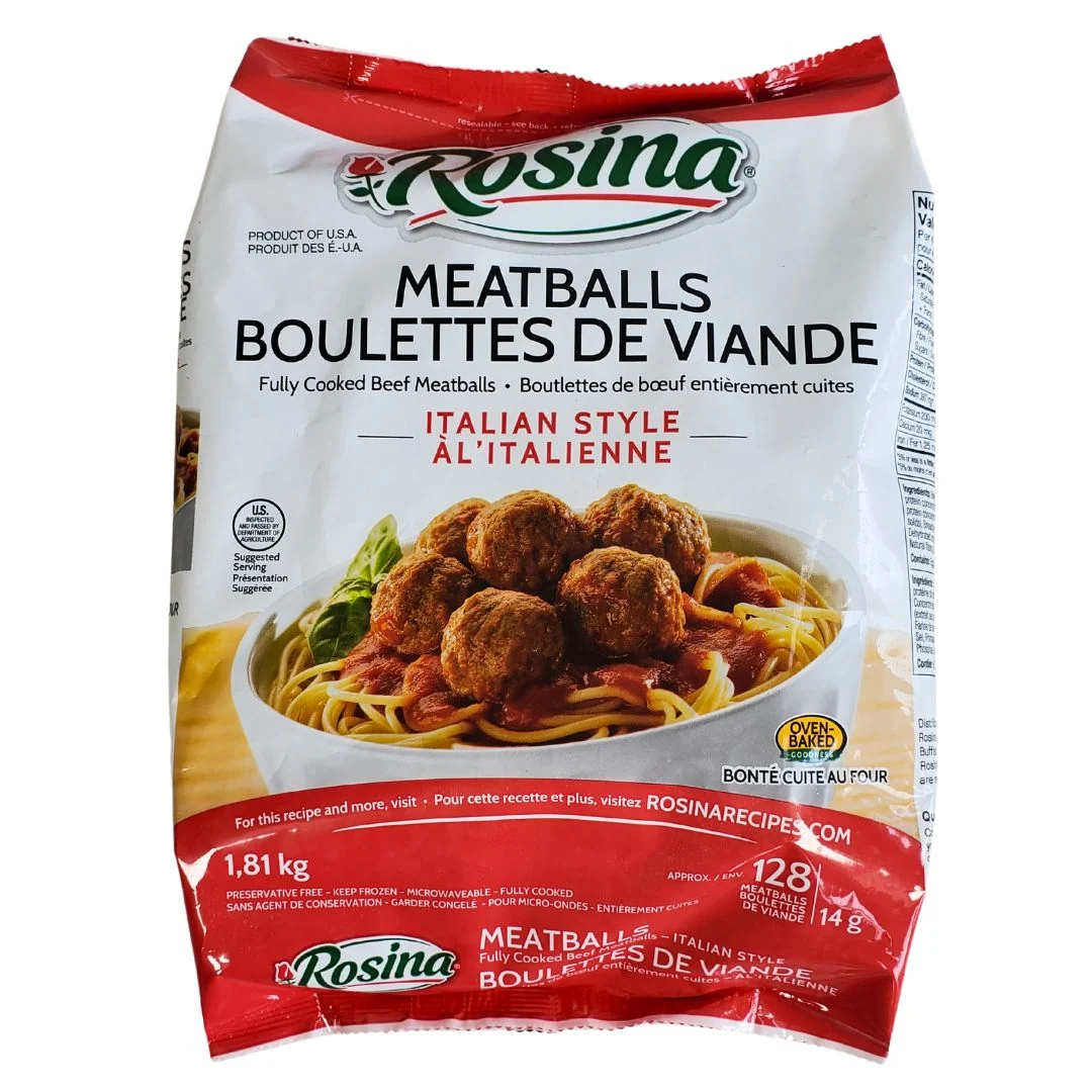 Frozen - Rosina - Cooked - Italian Style Meatballs - 1/2oz — Each (4 LB)