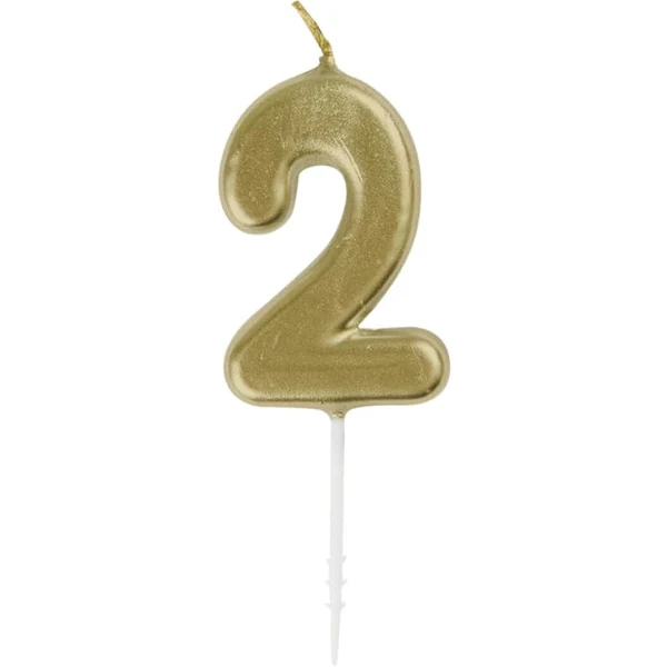 Unique - Mini Gold Pick Birthday Candle 2 6CT