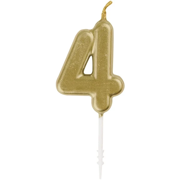Unique - Mini Gold Pick Birthday Candle 4 6CT