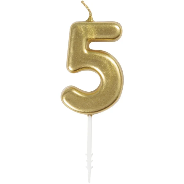 Unique - Mini Gold Pick Birthday Candle 5 6CT