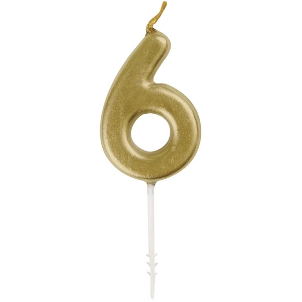 Unique - Mini Gold Pick Birthday Candle 6 6CT