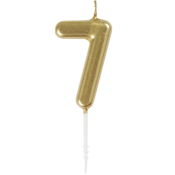 Unique - Mini Gold Pick Birthday Candle 7 6CT
