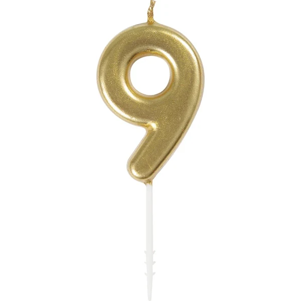Unique - Mini Gold Pick Birthday Candle 9 6CT