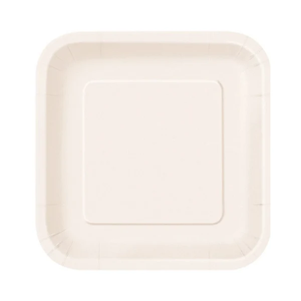 Unique - 9in White Square Paper Plates EA