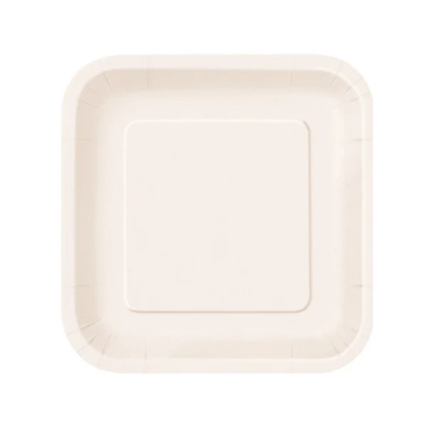 Unique - 7in White Square Paper Plates 12PK EA