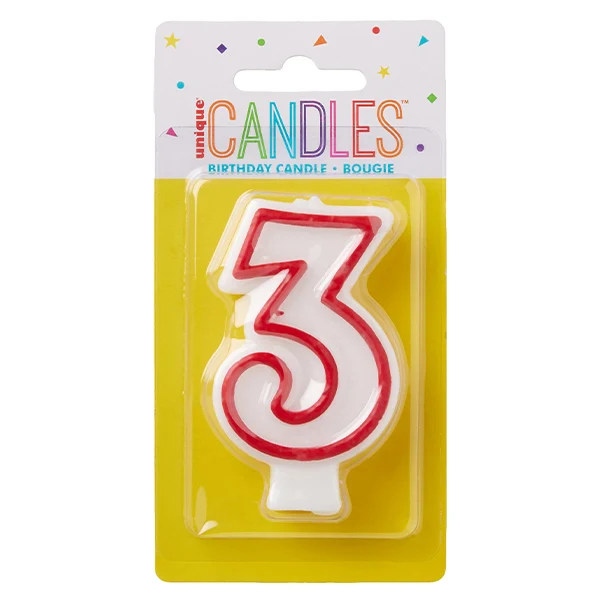 Unique - Deluxe Numeral Candle 3 1EA