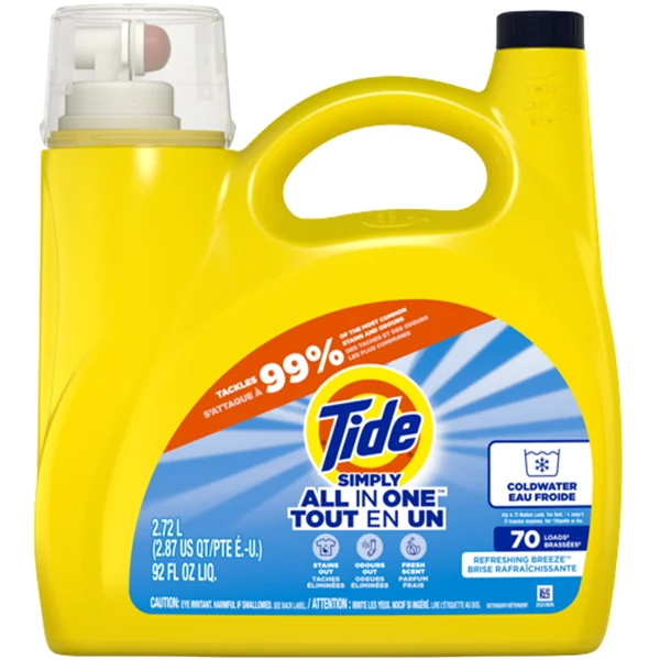 Tide Simply - All IN One Liquid Detergent Refreshing Breeze 70 Loads 2.72 LT