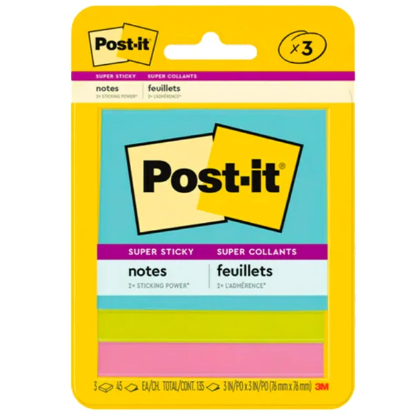 Post It - Super Sticky Notes 3PK