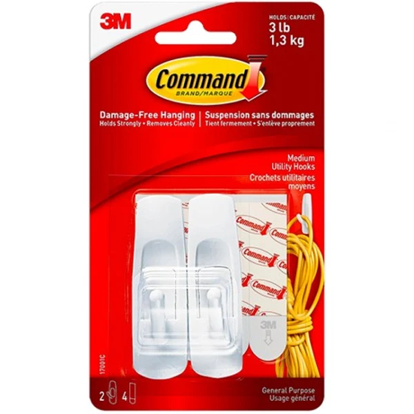 Command - Medium Utility Hook 3 LB 2PK
