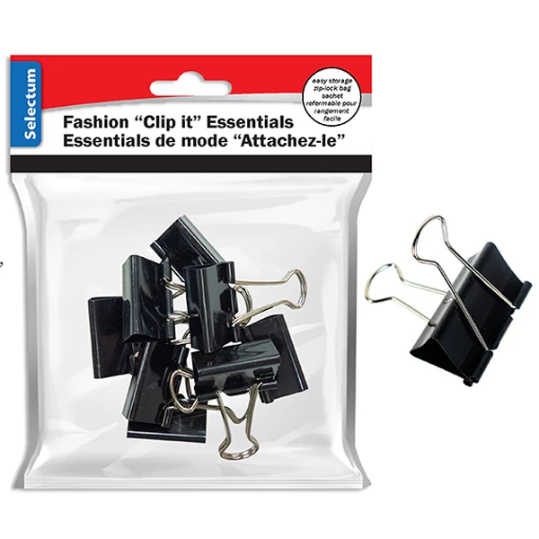 Selectum - Foldback Clips 1.5in Assorted 4EA