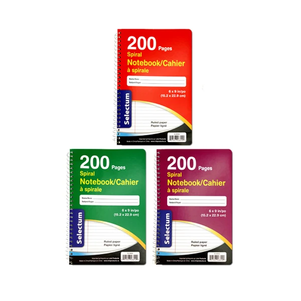 Selectum - Coil Note Book 9IN 200PGS 1EA