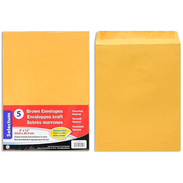 Selectum - Kraft Envelopes 9x12in 5EA