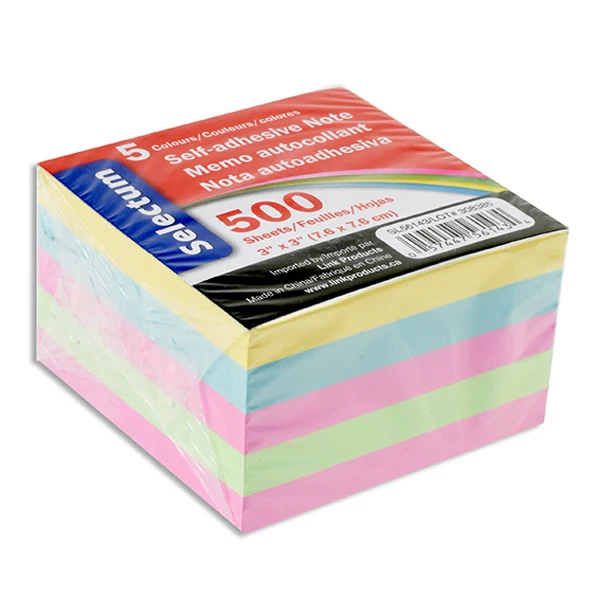 Selectum - Self Adhesive Notes 3X3IN 500 Sheet EA