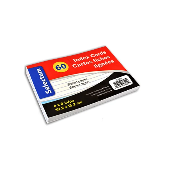 Selectum - Ruled Index Cards 4x6 60EA